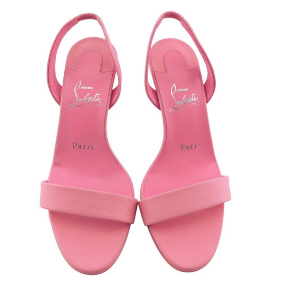 Unworn Christian Louboutin Pink Leather Strap Pump Sling Heel Sandals 36